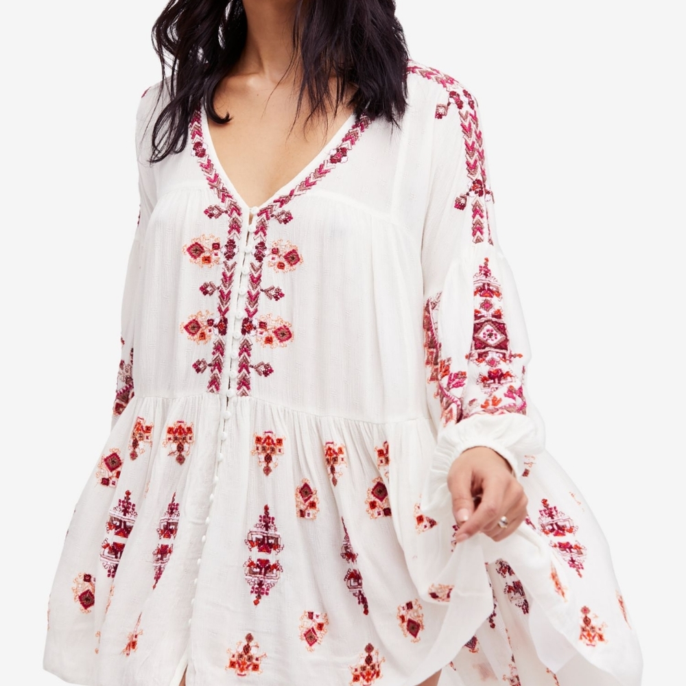 Gorgeous embroidered free people tunic dress